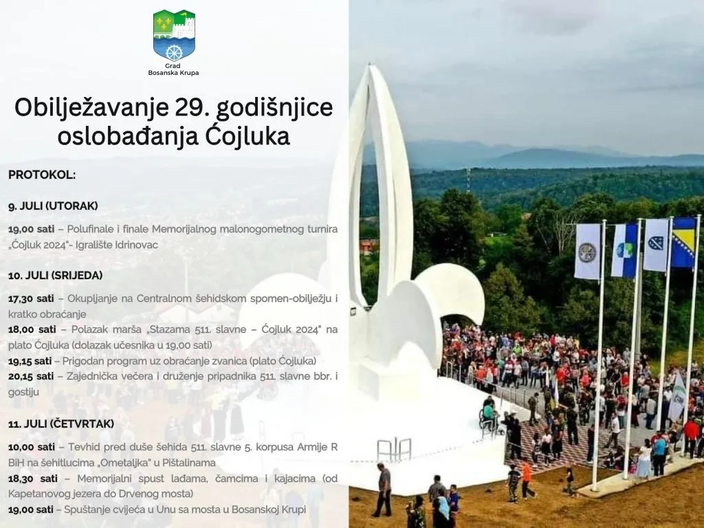 Read more about the article NAJAVA: Obilježavanje 29. godišnjice oslobađanja Ćojluka