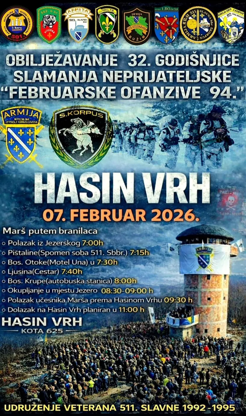 Poziv na obilježavanje 32. godišnjice pobjede na Hasinom vrhu Poziv na obilježavanje 32. godišnjice pobjede na Hasinom vrhu