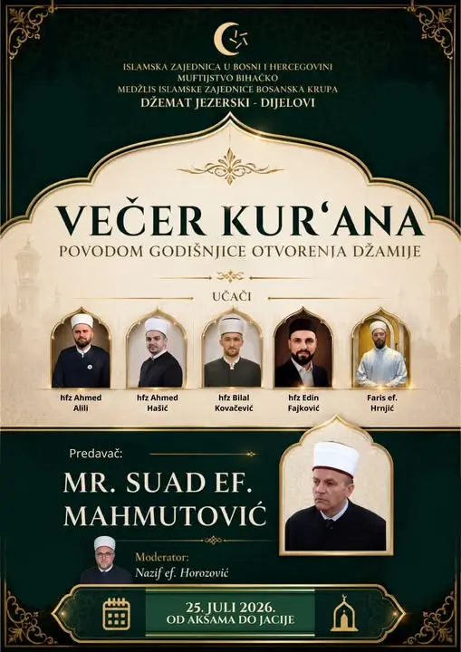 Večer Kur'ana u Jezerskom 25. jula